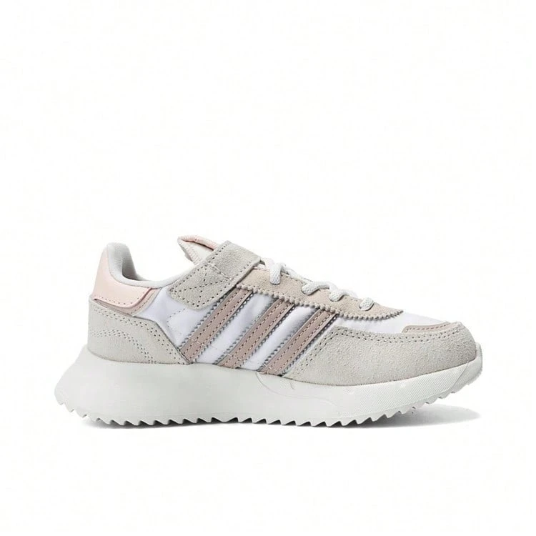 Adidas 三葉草小童透氣防滑運動鞋 - 白色/杏色 - 查看 1