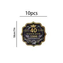 10pcs/20pcs/30pcs/60pcs,1986 Vintage 40th Birthday Party Supplies Set - Black & Gold "Aged 40 Years" Disposable 7inch And 9inch Scalloped Paper Plates With Gold Edge & 9oz Cups For Men And Women Anniversary Single Birthday Party Supplies | 40th Anniversary Limited Edition Celebration Tableware - 多色/40歲 - 查看 12