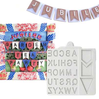 1pc Colorful Flag Letter Silicone Mold, Gummy Candy Mold, Cake Decorating Tool, Chocolate Mold, Sugar Craft, Kitchen Gadget