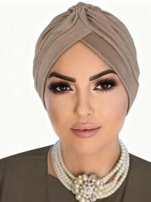 新款复古英伦风简约头巾帽，适合孕妇、化疗、日常佩戴、节日等场合，也可作睡眠帽。 - 彩色 - 查看 10