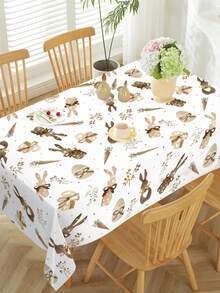 1 pièce Nappe jetable de Pâques 130*220cm, Nappe de table de Pâques heureuse avec un design mignon de lapin, d'œuf de Pâques et de carotte, Décoration de Pâques, Décoration de maison, Fournitures de fête de Pâques, Décoration de cuisine et de maison pour le jour de Pâques, Décoration de table, Décoration de printemps, Décoration du jour de Pâques heureux, Nappe de table de cadeau, bar, armoire