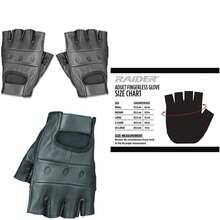 Raider Guantes sin Dedos (de Piel, Color Negro), Negro, XX-Large(M) - Multicolor - Ver 1