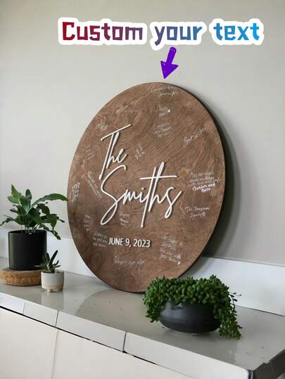 1pc Custom Text Wooden Sign - Customizable With Your Own Message, Elegant And Cozy For Home Parties, Ideal For Welcoming Guests To Any Celebration