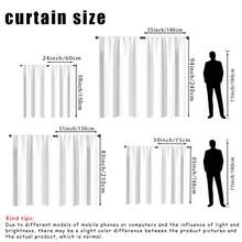 2PCS Love Pattern Curtains, Black And White Design, Pole Pocket Installation, Privacy Protection - Valentine's Day Decoration For Living Room And Bedroom, Versatile Curtains - Multicolor - View 3