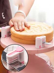 2pcs Cake Layering And Slicing Assistant, Bread Slicing Divider, Toast Divider, Fixed Slicing Assistant, Suitable For Cutting Cake Preforms, Toast, Bread, Kitchen Baking Accessories, Suitable For Use In Homes, Restaurants, Bakeries, And Cake Shops - Multicolor - View 2