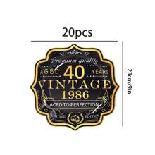 10pcs/20pcs/30pcs/60pcs,1986 Vintage 40th Birthday Party Supplies Set - Black & Gold "Aged 40 Years" Disposable 7inch And 9inch Scalloped Paper Plates With Gold Edge & 9oz Cups For Men And Women Anniversary Single Birthday Party Supplies | 40th Anniversary Limited Edition Celebration Tableware - 多色/40歲 - 查看 14