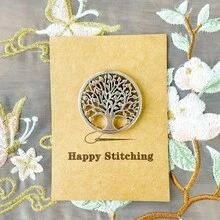 2026-NEW[ Latest Style]Best Combination For Cross Stitch Embroidery - One Round Tree Of Life Pin Cushion - Metal Tree Of Life Needle Holder - Needle Nanny - Stitching Needle Holder - Embroidery Small Gift - Handicraftsman'S Gift - Mother'S Day Gift - Grandmother'S Gift - Life Tree - View 8