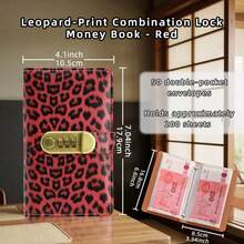 A Leather Money-Saving Notebook With Leopard Print Pattern, Equipped With A Password Lock, Large Capacity, A6-Sized Wallet, Budget Binding Clips With Password Locks, Envelopes And Expense Budget Forms, Cash Organizing Boxes, Budget Savings Money Clips With Cash Envelopes For A6 Size. - Multicolor - View 18