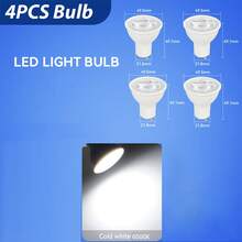 CANMEIJIA 3个/4个GU10灯座，兼容GU10 LED灯泡，电压85V-265V，暖白光、冷白光、中性白光、三色温可调，聚焦照明，光线柔和均匀，带来舒适的视觉体验，即插即用，安装更换简便，散热高效，适用于家庭和商业场所。 - LED燈泡GU10燈座 - 查看 7