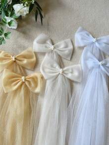 1 Pair Detachable Shoulder Shawl, With Pins, Delicate Chiffon Shoulder Decor With Bow, Suitable For Women In Autumn - VG34 - View 9