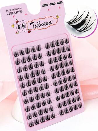 10排/100片柔软轻盈防水貂毛假睫毛，适用于DIY睫毛嫁接，打造自然妆效，适合日常妆容或户外活动