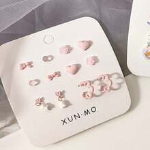 Women's Fashionable Versatile Earrings, Suitable For Daily Wear - Pink - View 5