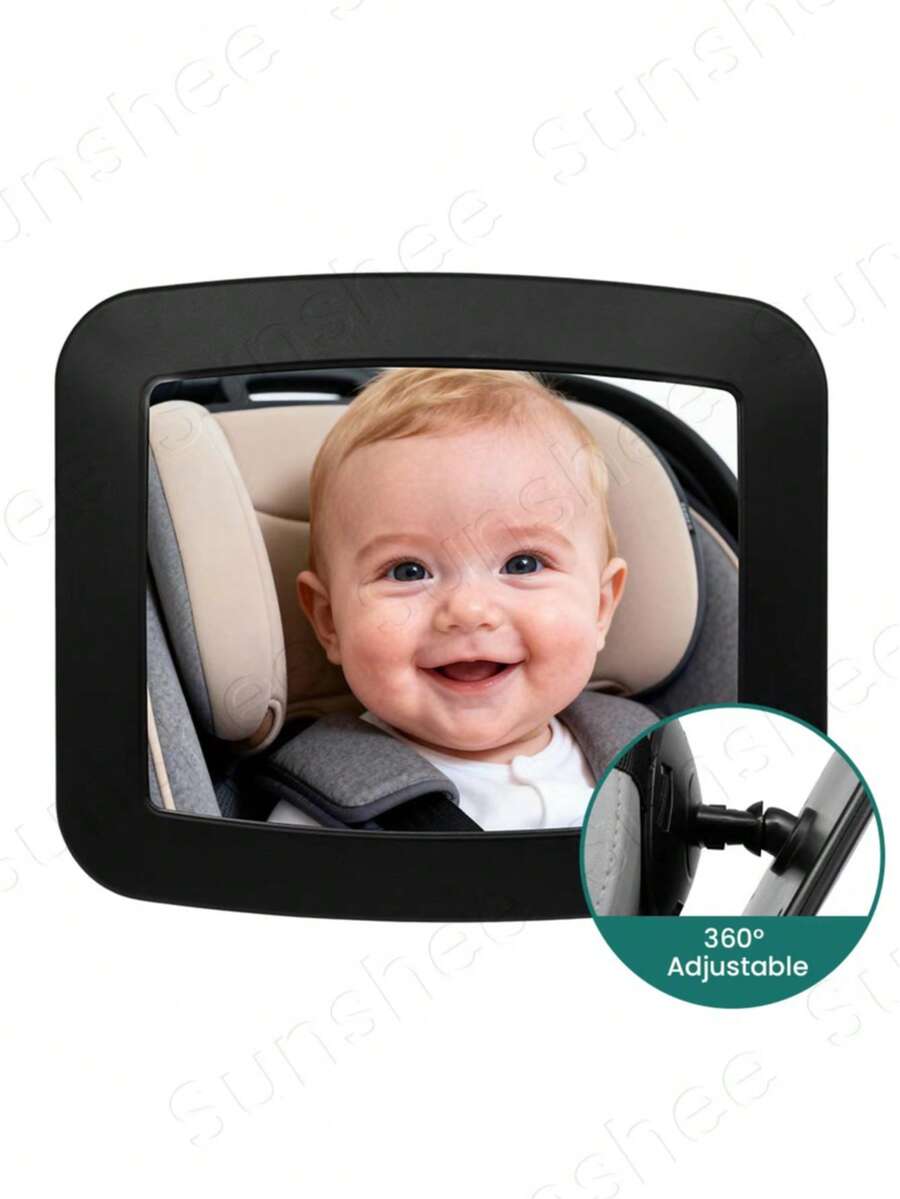 1pc 360 Degree Panoramic Baby Car Rearview Mirror, Suitable For Rear-Facing Babies, Wide And Clear View, Car Rearview Baby Child Reversing Mirror - Multicolor - View 1