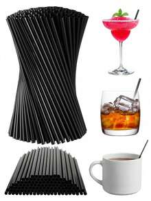 Plastic Coffee/Beverage Straws, Suitable For Bubble Tea, Soy Milk, Juice, Coffee, Cocktails, Smoothies, Milkshakes And Cold Drinks, Ideal For Hawaii Parties, Weddings, Birthdays, Pools, Summer, Beaches And Home Use. - Multicolor - View 4