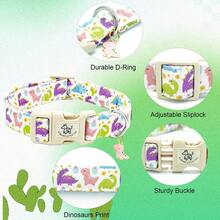 Elegant Little Tail Dog Collar Dinosaurs Cute Dog Pet Collars Spring Summer Adjustable Soft Dog Collars - Green - View 3