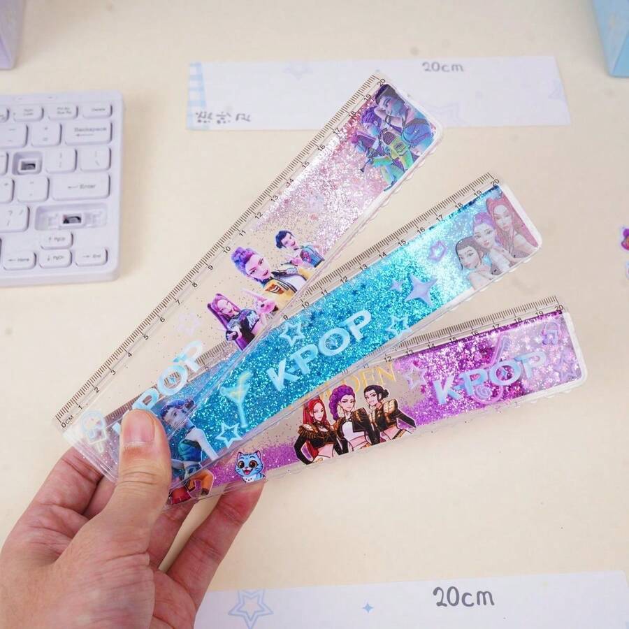 1 st Hot Man/Anime Surrounding, Team Ruler Quicksand Ruler 20cm/Herr Team Decompression Linjal High Beauty Ins Online Popularitet, Supersöt High Beauty Presenter till vänner, Alla hjärtans dag-presenter, Nyårspresenter, Alla hjärtans dag-presenter, Påskpresenter [Stokastisk stil] - Multifärgad - Visa 1