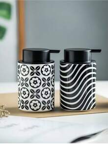 1pc Vintage Geometric Pattern Pump Foam Bottle, Multi-Purpose Dispenser Bottle For Home, Bathroom, Kitchen, High-Quality Printed Foaming Bottle For Shower Gel, Shampoo, Hand Wash, Desk, Ins Style Pump Bottle, Can Be Used For Dish Soap, Conditioner, Travel Size, Large Capacity Foaming Dispenser, Dorm & Student Essentials, Home Decor Bottle, Practical Gift, Fits Afternoon Tea Tableware, Kitchen & Bathroom Organization, Multiple Styles Available, Easy Pumping, Fine Bubbles, - Multicolor - View 8
