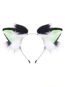 可爱多彩猫耳手工动物头箍，拼接毛绒耳朵角色扮演头饰，情人节服装 - 發箍 - 查看 14