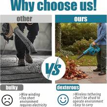 无绳草坪吹风机，无绳草坪吹风机，电动无绳草坪吹风机，轻便型草坪吹风机，小型手持式吸尘器，方便维护草坪，手持式轻便草坪吹风机 | 花园 | 公园（不含电池） - 彩色 - 查看 8