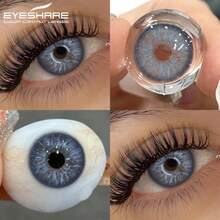 Eyeshare 1副蓝色美瞳 眼部化妆软性隐形眼镜 年抛眼镜 美容软性隐形眼镜 - 藍色 - 查看 8