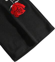 Men's Boho Paisley Print Drawstring Waist Summer Shorts With Pocket - Black Ink Floral - View 5