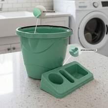 7.5 Liter Cleaning Bucket Set + Dish Soap Dispenser Sink Organizer For Home Use - 1 Bucket + 1 Mint Green Detergent Dispenser - View 2