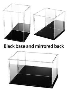 Acrylic Mirror, Box With Mirror, Highly Transparent Acrylic Display Box, Can Be Used For Collection, Figure Display, Clear Acrylic Display Case, With Mirror Base, Back Mirror, Dustproof Protection Showcase For Collectibles Memorabilia FigurinesFull Mitt Figure Case, Collection Case, Easy To Assemble, Stain Resistant, Gloves, Cleaning Cloth, Acrylic Case, Care Instructions, Instruction Manual - Black - View 5