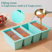 Silicone Freezer Tray For Sauce Cube: GGOW Silicone Freezing Tray For Broth Soup Storage - Freeze 250mL 125mL Souped Portion TU8P - 綠色 - 查看 7