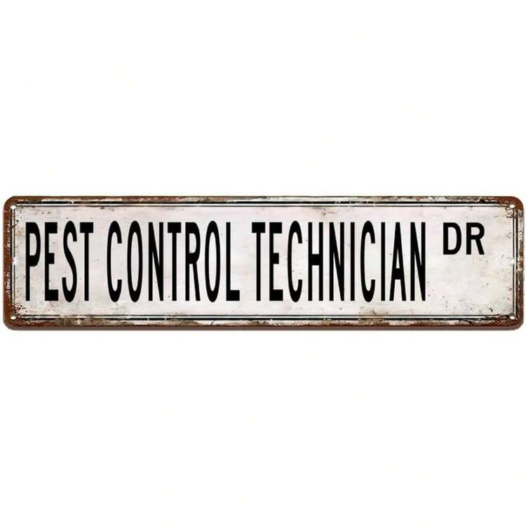 OM 1pc Customize Pest Control Technician Street Signs 4x16 Personalized Your Text Tin Signs For Pest Control Technician Professional Retro Street Signs Wall Hanging Sign For Garden House Party Wall Decor 4x16 Inch - sơn kim loại - Xem 1