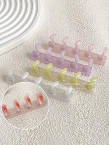 Nail Art Practice Base Finger Holder Nail Plate Jelly Pad Nail Wearing Nail Plate Holder Decoration Tool Photography Props Cross-Border Transparent Long Strip Nail Tool Korean & Japanese Nail Decoration Accessories