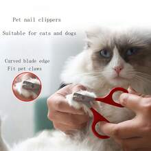 1pc Mini Stainless Steel Cat/Dog Nail Clipper, Small Rubber Handle Pet Nail Trimmer, Anti-Bleeding Cat Nail Clippers - Multicolor - View 7