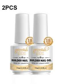 2 chai gel nối móng 18ml, gel nối móng trong suốt 7 trong 1, lớp nền cao su màu được làm khô bằng đèn LED, gel làm dày và chắc móng kèm đá đính, thích hợp cho việc tự làm móng tại nhà và làm quà tặng tại salon. - Trong sáng - Xem 9