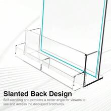 Brochure Holder 8.5x11 Inch Acrylic Literature Holders Clear Flyer Display Stand With Business Card Slot Pamphlet Holder Multi Purpose Organizer For Office Lobby Hotels Trade Shows 2 Pack - Thông thoáng - Xem 5