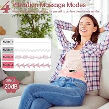 Cordless Heating Pad For Period Cramps: Portable Menstrual Heating Belt With 3 Heat Levels 4 Massage Modes - Wearable Waist Heating Pad For Women Girls Cordless Period Cramp Relief Heating Pad – 3 Heat Levels & 4 Massage Modes, Portable Women - Hồng - Xem 3
