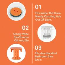 Revolutionary - Protector de Drenaje para Fregadero, colector de Pelo, colador, Color Naranja - Naranja - Ver 9