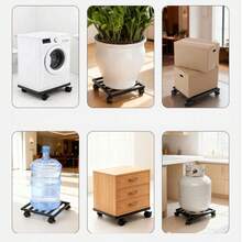 1个重型金属植物推车，带可锁定轮子 - 10英寸和12英寸方形搁板，适合室内/室外使用，户外花园储物架，推车