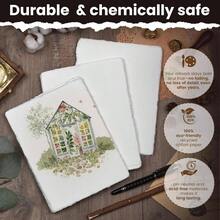Watercolor Paper - 6 X 4 Inches - 25 Sheets Watercolor Paper Drawing, Sketching, Painting Crafts - 150 GSM Thick Deckle Virgin Cotton Handmade Paper - Vintage - 米白色 + 6 x 4 英寸 - 查看 5