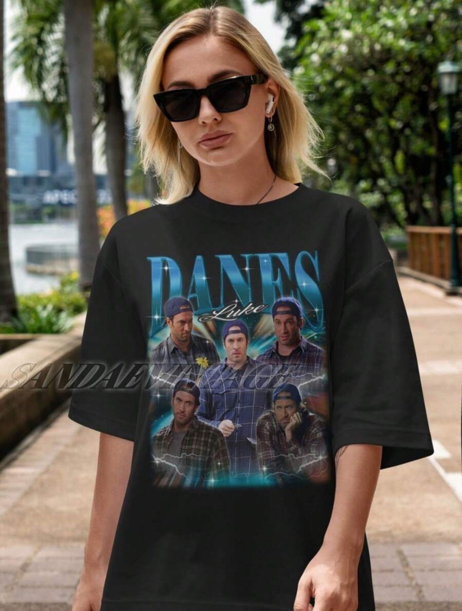 Luke Danes Shirt, Luke Danes Fan Tees, Luke Danes Homage Tshirt, Luke Danes Retro 90s Shirt, - 黑色 - 查看 1
