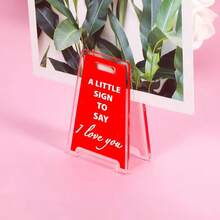 1/3/5-Piece Set Love You Bit By Bit Acrylic Desk Signs Modern Office Decor Accessories Perfect Gifts For Friends Lovers Family Members Cute Tabletop Display Home Decorations Bedroom Living Room - Multicolor - View 2
