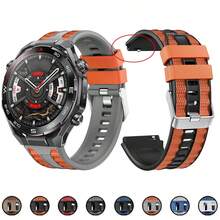 双色硅胶表带，兼容华为 Watch Ultimate 2，透气柔软，22mm 表带，兼容华为 Watch GT6、GT5、GT4，46mm - 22mm - 查看 1