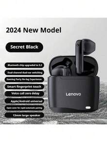 Lenovo TC3302 Black True Wireless Bluetooth Headset, Semi-In-Ear Comfortable, Bluetooth 5.3 Gaming, Sports, and Music Headphones, Compatible with Apple, Huawei, and Xiaomi Phones Chinese packaging - 深灰色 - 查看 8