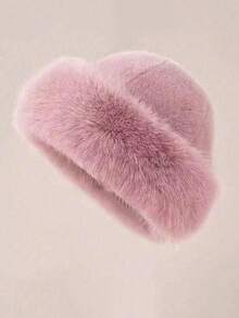 Mũ ấm áp thu/đông cho nữ, mũ Mông Cổ phong cách châu Âu và Hàn Quốc có viền lông giả, mũ len beanie dày ấm bảo vệ tai, mũ xô bông cho bé gái, mũ trượt tuyết, đồ đội đầu dễ thương màu trơn, phụ kiện thiết yếu thu/đông - Nhiều màu - Xem 4