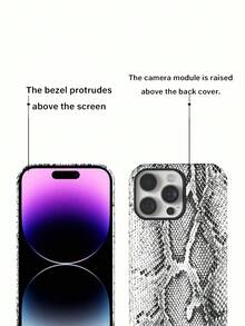 2-In-1 Anti-Slip Anti-Drop Snake Skin Texture Design Premium Phone Case Compatible With Apple 17 Series, Fits 11, 12, 13, 14, 15, 16 Pro, 16 Pro Max, 14 Plus, 15 Plus, 16 Plus - Black - View 5