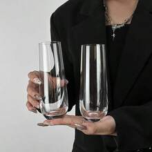 6pcs/Set Tall Glass Cups, Suitable For Green Tea, Monkey King Tea, High-Grade Heat-Resistant Transparent Home Water Cups, Japanese Tea Cups, Juice Cups, Beverage Cups, Wine Glasses, Milk Cups, Drinking Cups, A Very Nice Essential Drinkware Set - Transparent - View 5