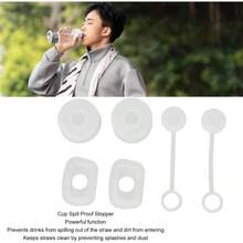 6PCS Cup Straw Stopper Sealed Reusable Straw Cover Cap Square Round Spill Stoppers Silicone Leak Stopper Set Cup Spill Proof Stopper Transparente - inicial - Ver 8