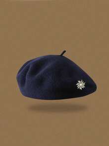 1顶女士贝雷帽，秋冬季，韩版，南瓜贝雷帽，休闲，保暖羊毛 - 彩色 - 查看 5