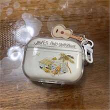 Funda protectora de verano informal impresa compatible con el estuche de los auriculares inalámbricos de Apple, resistente a los arañazos y a los golpes - transparente - Ver 7