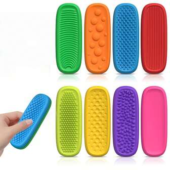 4pcs Sensory Fidget Toys,Elastic Silicone Worry Stones,Party Favors For Kids,Vibrant Colors & Textures,Holiday Gifts,Texture Anxiety Silent Toys,Classroom Reward Scheme,Goodie Bag Fillers,Assorted Varieties