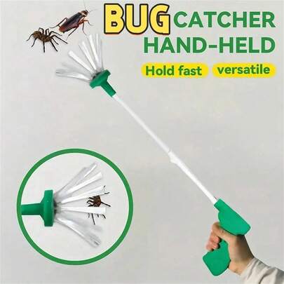 1个可折叠家用工具，蜘蛛捕捉夹，玫瑰红色昆虫诱捕器，可爱ABS材质捕虫器，适用于家庭和户外，蟑螂诱捕器，家用害虫捕捉工具，实用家居小工具