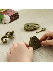 1pc Classic IQ Metal Puzzle Toy, Magical Solving Game, Fun Gift For Adults, Suitable For Christmas, Halloween, Thanksgiving - Apricot - View 5